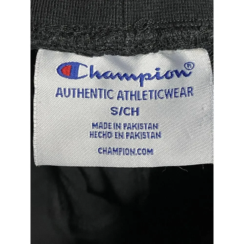 Champion Pants Mens Small Black Joggers Pocket‎ Logo Tapered Sweatpants Athletic